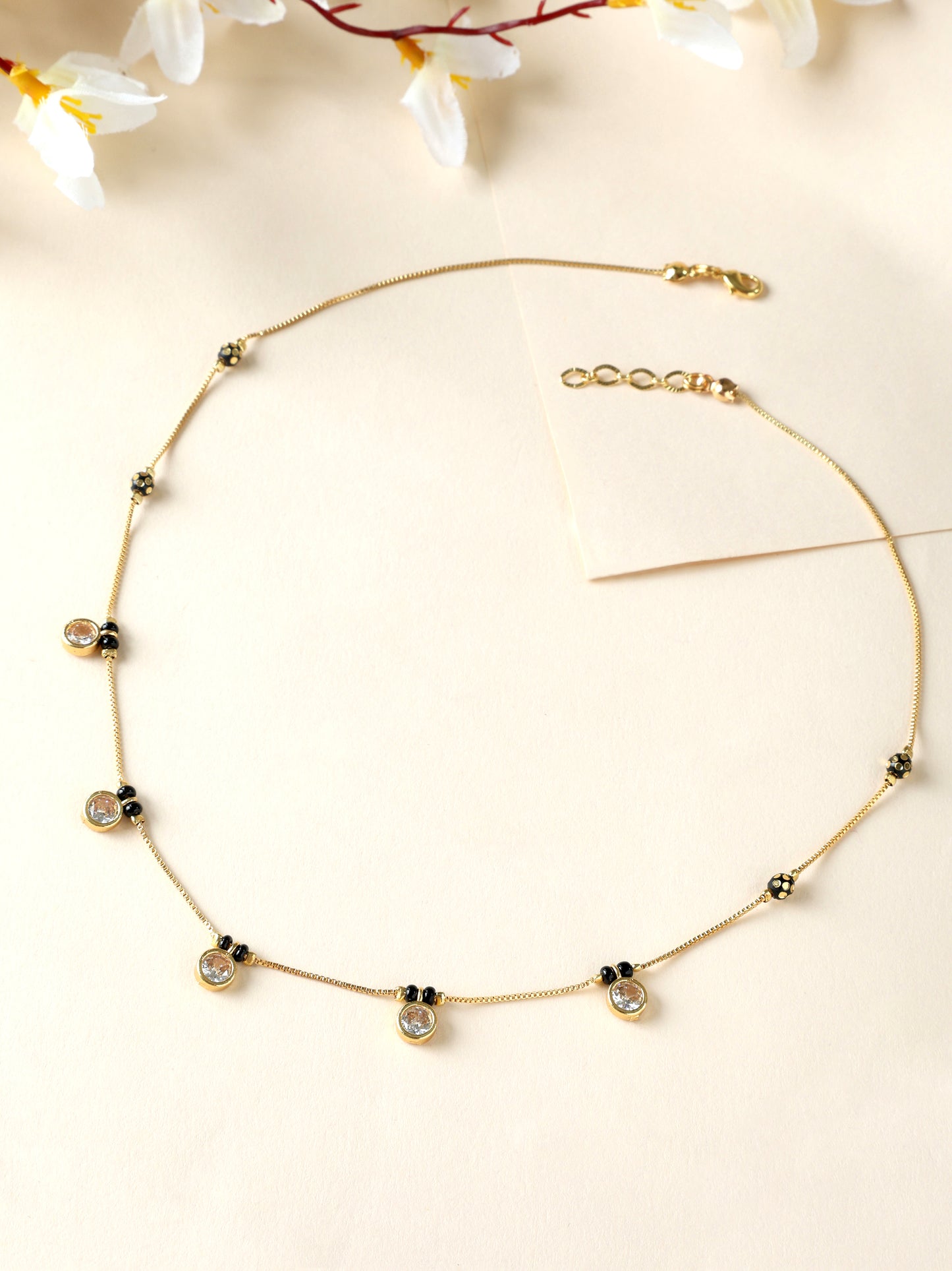 Ira Mangalsutra – Floating CZ Charms with Minimal Beaded Chain