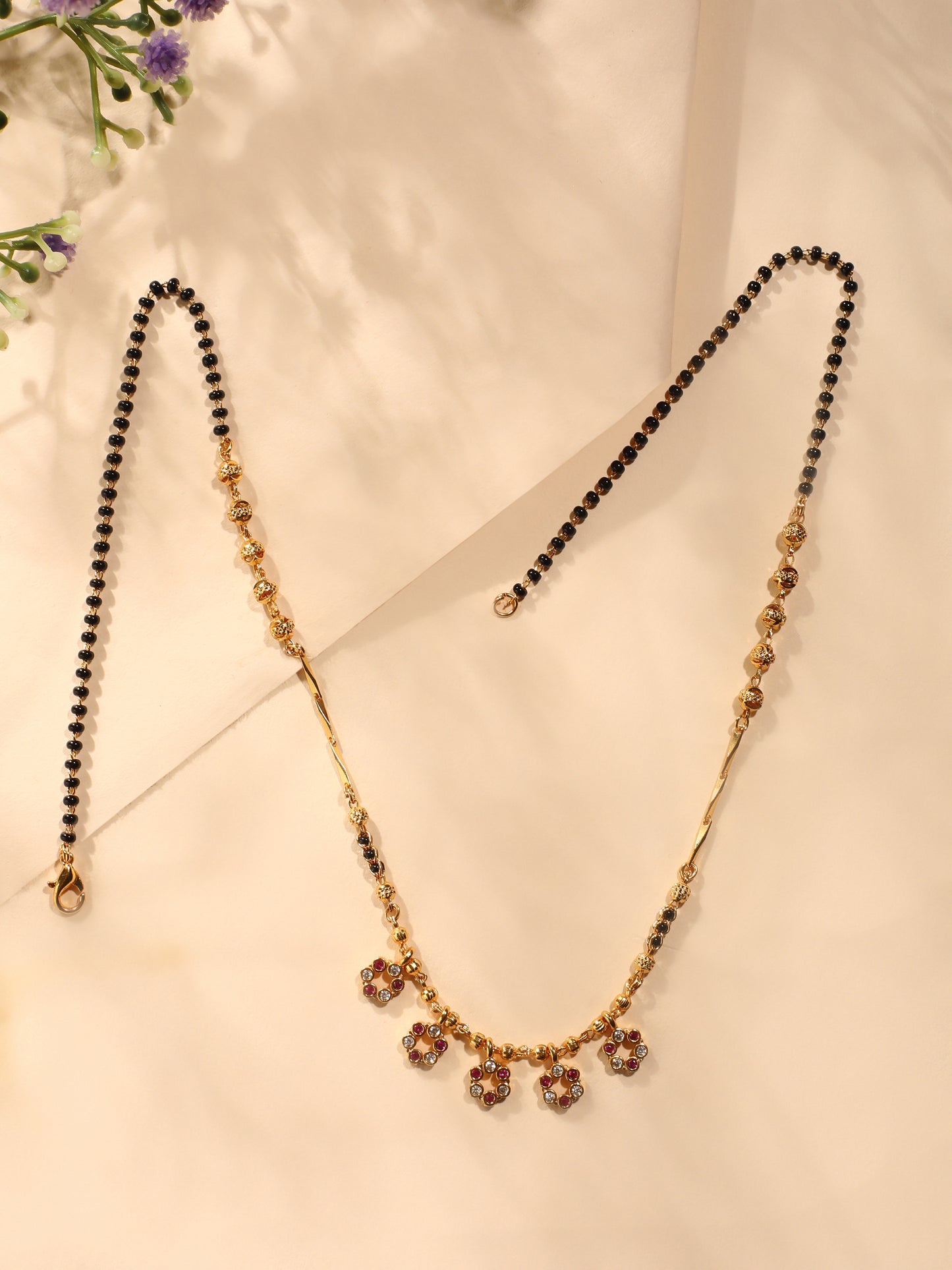 Petal Shine Mangalsutra – Gold Plated with Hexa Floral Charms