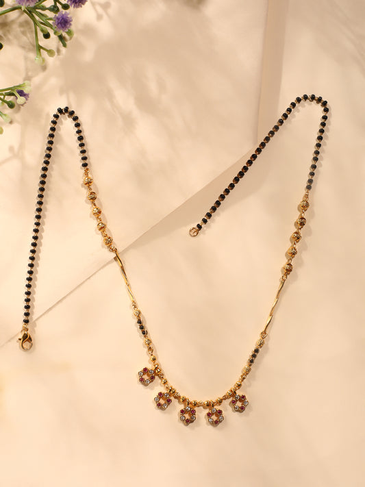 Petal Shine Mangalsutra – Gold Plated with Hexa Floral Charms