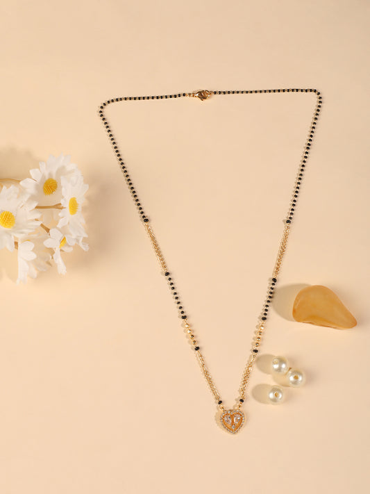Heart CZ Gold-Plated Mangalsutra