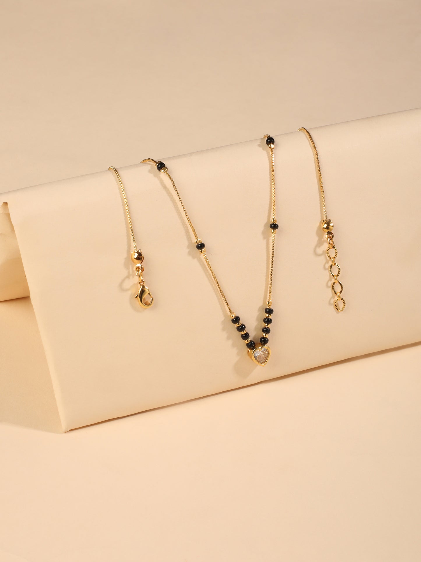 Hridaa Heart Mangalsutra – CZ Centerpiece with Sleek V Chain
