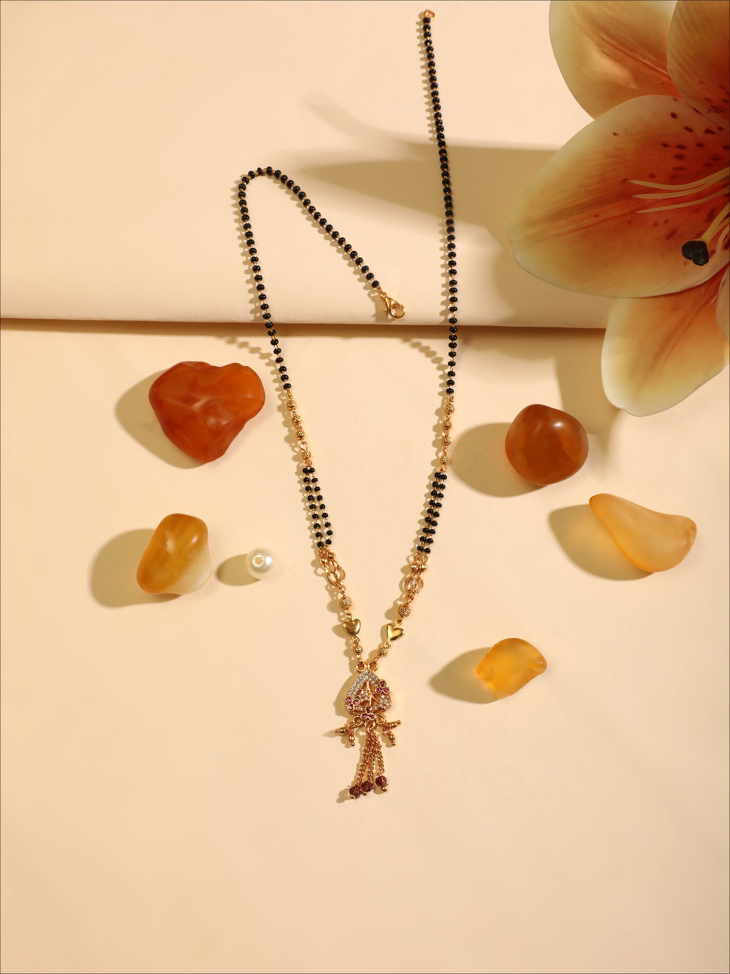 Aaradhya Mangalsutra – Grand Peacock Pendant with Double Chains & Ghungroos