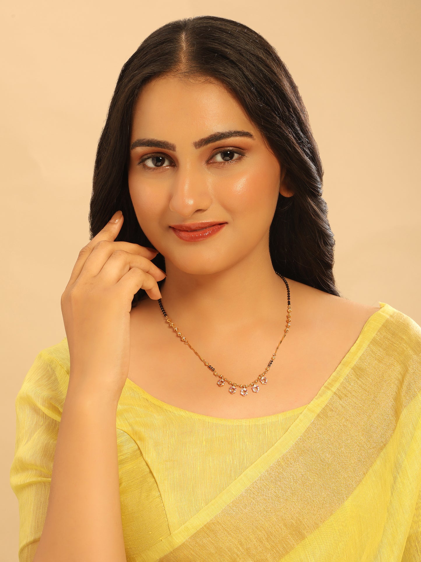 Petal Shine Mangalsutra – Gold Plated with Hexa Floral Charms