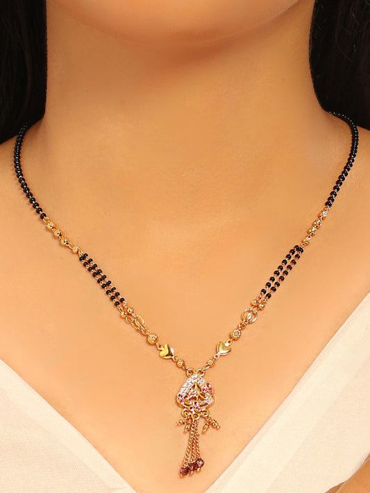 Aaradhya Mangalsutra – Grand Peacock Pendant with Double Chains & Ghungroos