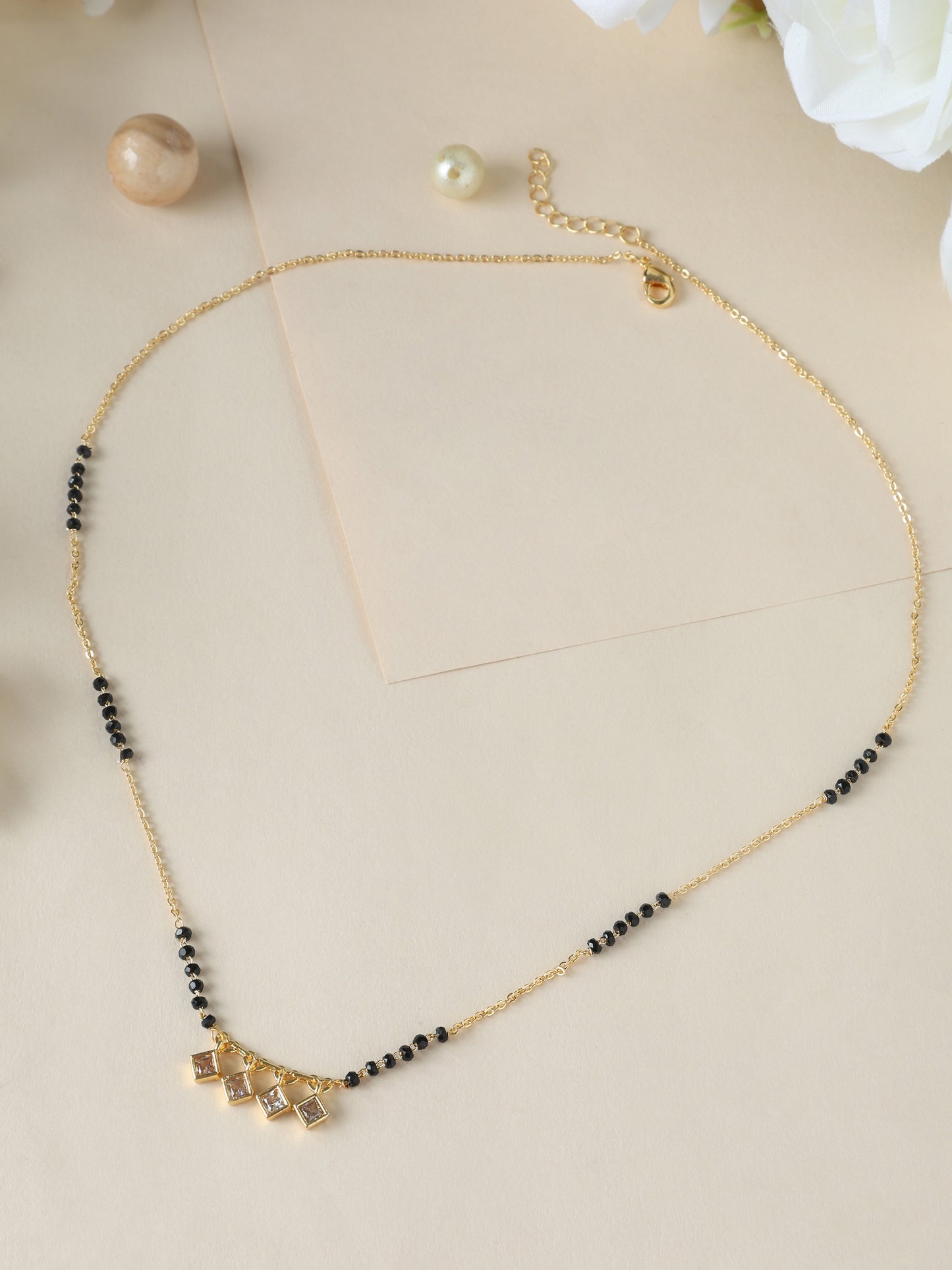 Zuri Mangalsutra with Princess-Cut Diamond Charms