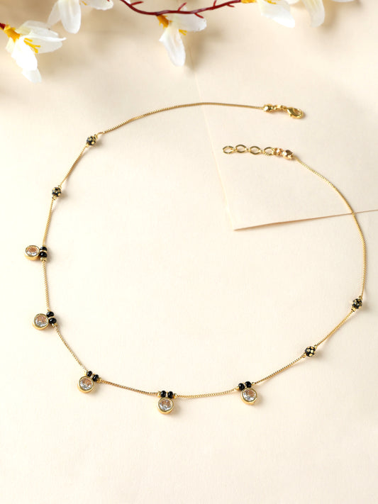Ira Mangalsutra – Floating CZ Charms with Minimal Beaded Chain