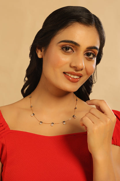 Ira Mangalsutra – Floating CZ Charms with Minimal Beaded Chain