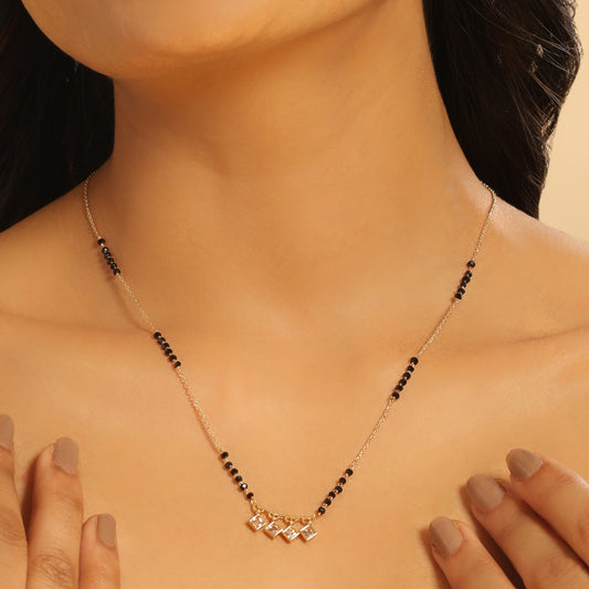 Zuri Mangalsutra with Princess-Cut Diamond Charms